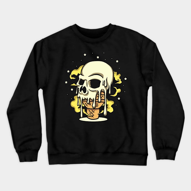 Skull Ice Scream - T-Shirt Humour Crewneck Sweatshirt by B-BUZZ